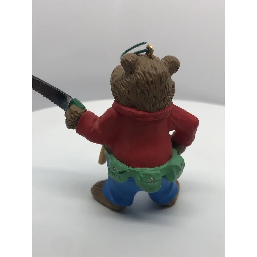 Vtg Hallmark 1993 Keepsake Dad Bear Dad's Santa Workshop‎ Christmas Ornament